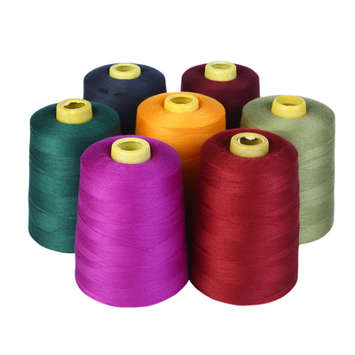 재고 중인 폴리에스터 실 Hilos De Coser 단색 염색 100% 폴리에스터 가닥 40/2 폴리에스터 꿰매기 실
